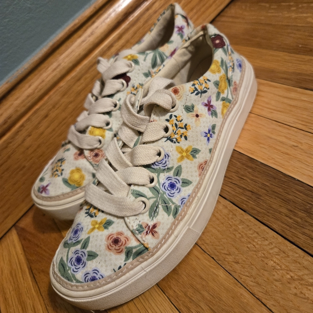 Floral TOMS Canvas Sneakers